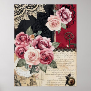 Póster Elegante Romántico Romántico Vintage Gótico
