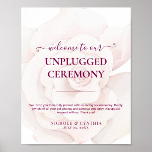 Póster Elegante Rosa Beige Rosa Acuarela Floral Boda