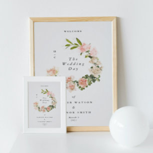 Póster Elegante Rosa Boda Romance Poster de bienvenida