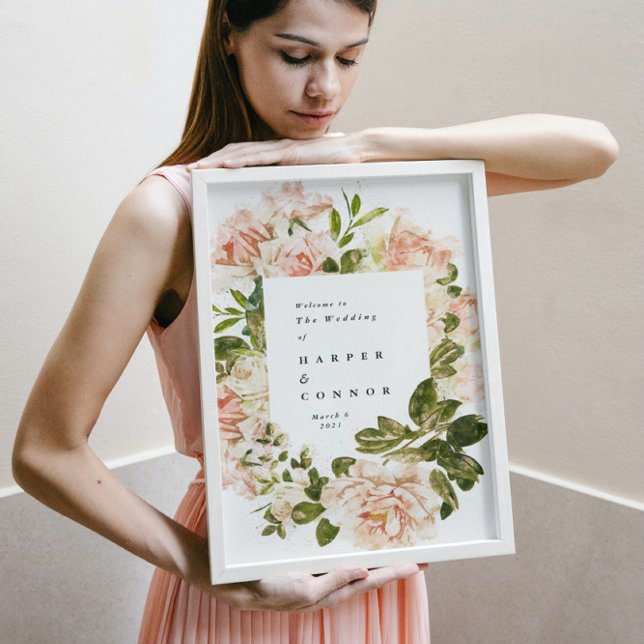 Póster Elegante Rosa Boda Romance Poster de bienvenida (Subido por el creador)