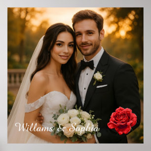 Póster Elegante Rosa de foto de pareja personalizada Keep