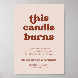 Póster Elegante rosa Esta Vela quema el monumento Boda