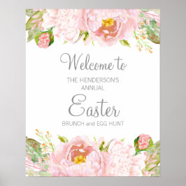 Póster Elegante Rosa Floral Desayuno Pascual Caza de Huev