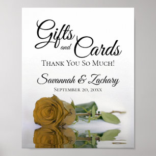 Póster Elegante Rosa Ochre de Oro Regalos y Tarjetas Boda