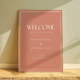 Póster Elegante Rosa Polvoriento Tipografía Negrita Bienv
