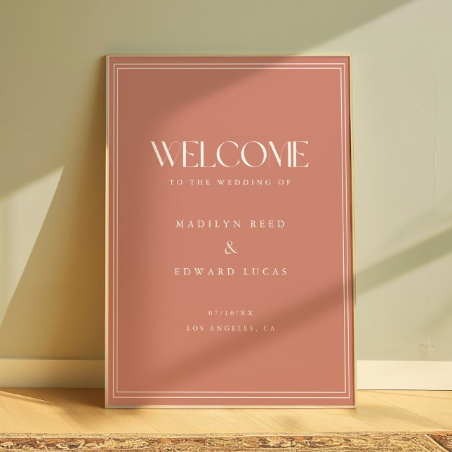 Póster Elegante Rosa Polvoriento Tipografía Negrita Bienv (Subido por el creador)