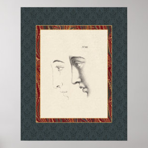 Póster Elegante rostro masculino clásico en el famoso fra