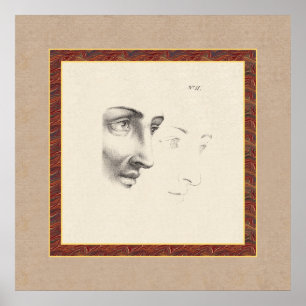 Póster Elegante rostro masculino clásico en el famoso vi