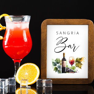 Póster Elegante Rótulo Bar Country Sangria