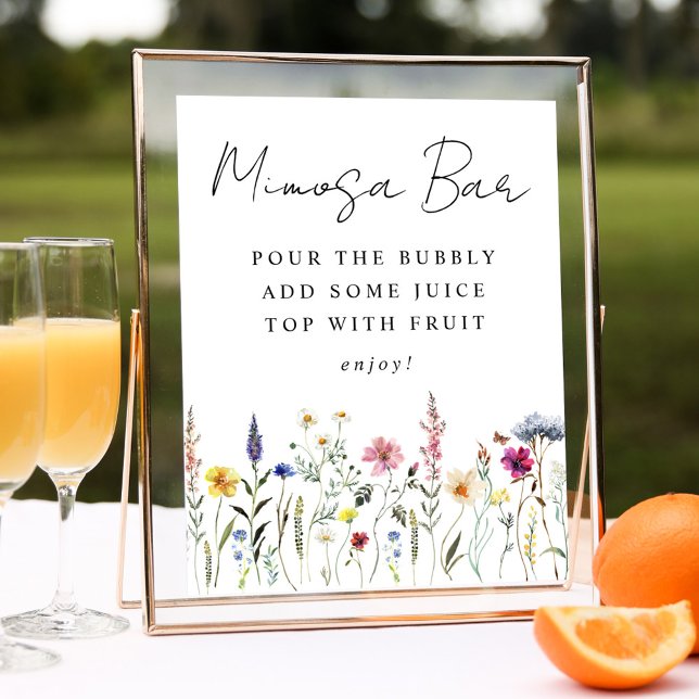 Póster Elegante Rótulo bar Mimosa con ducha de flores sil (Subido por el creador)