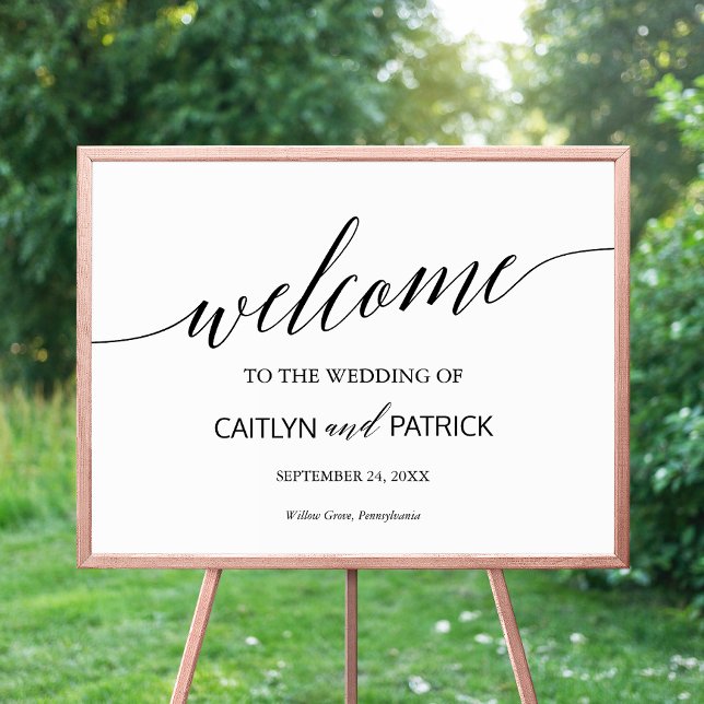 Póster Elegante Rótulo Boda de bienvenida de caligrafía n (Subido por el creador)