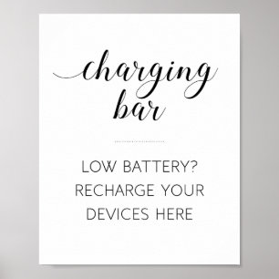 Póster Elegante Rótulo Boda de carga electrónica
