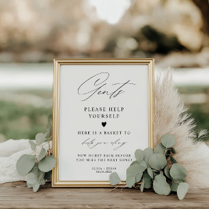 Póster Elegante Rótulo Boda de la cesta de baño Gents