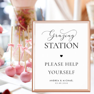 Póster Elegante Rótulo Boda de la estación de barrido del