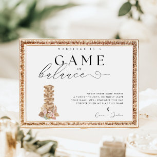 Póster Elegante Rótulo Boda de libros Jenga moderno
