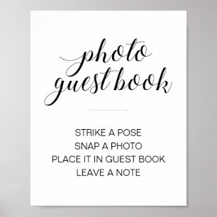 Póster Elegante Rótulo Boda de libros para invitados