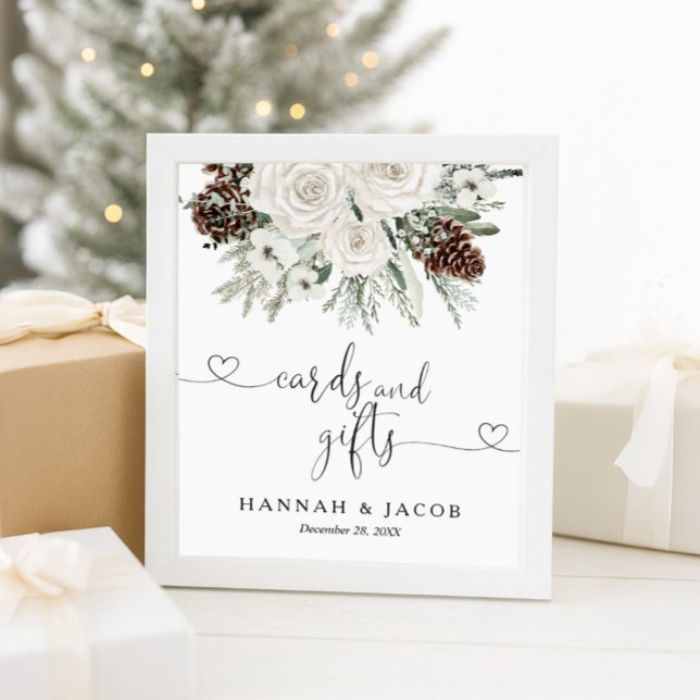 Póster Elegante Rótulo Boda de tarjetas de vino de invier (Subido por el creador)