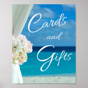 Póster Elegante Rótulo Boda de verano de Floral Ocean Bea