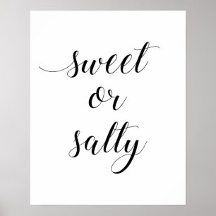 Póster Elegante Rótulo Boda Dulce O Salado