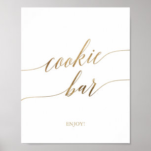 Póster Elegante Rótulo de bar con caligrafía de oro