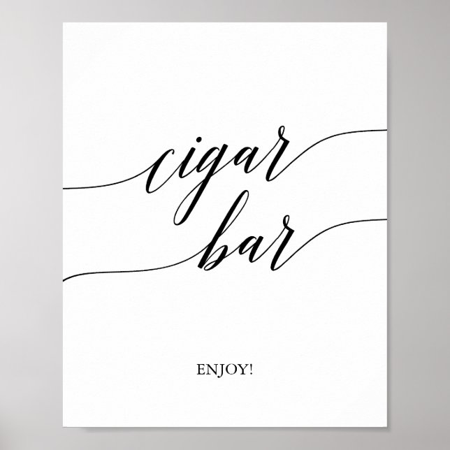 Póster Elegante Rótulo de bar de puros de caligrafía negr (Frente)