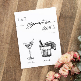Póster Elegante Rótulo de bar de Rótulo con bebidas Boda