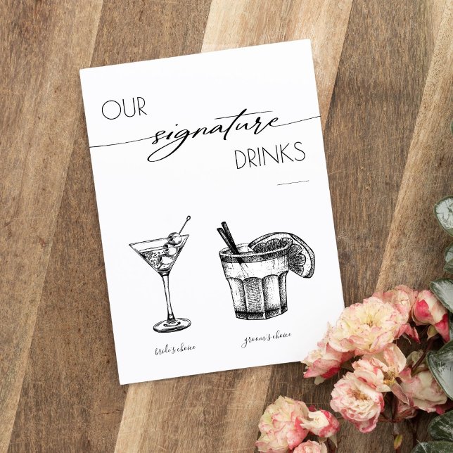 Póster Elegante Rótulo de bar de Rótulo con bebidas Boda (Subido por el creador)