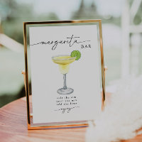 Elegante Rótulo de Bar Margarita Sencillo