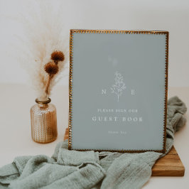 Póster Elegante Rótulo de Boda de libros para huéspedes d