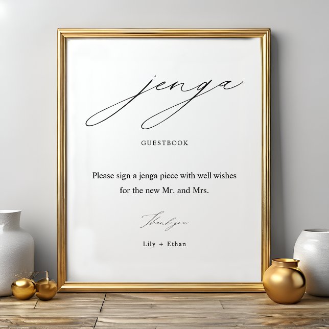 Póster Elegante Rótulo de Boda Jenga (Subido por el creador)