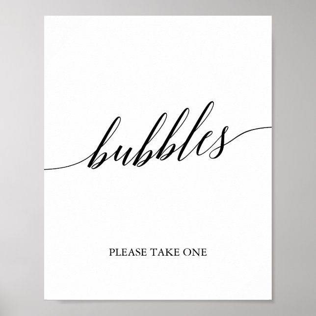 Póster Elegante Rótulo de burbujas de caligrafía negra (Frente)