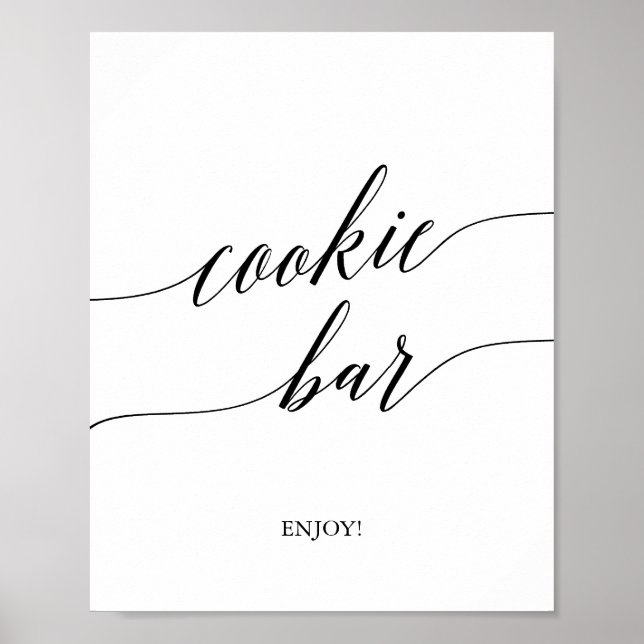 Póster Elegante Rótulo de Cookie Bar de caligrafía negra (Frente)