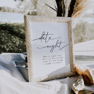 Póster Elegante Rótulo de ducha de novia con ideas noctur