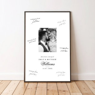 Póster Elegante Rótulo De Fotos En Boda Poster De Firma D
