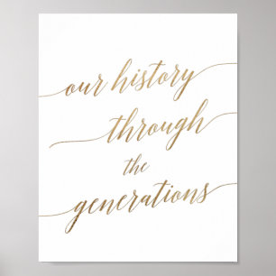 Póster Elegante Rótulo de generaciones de caligrafía de o