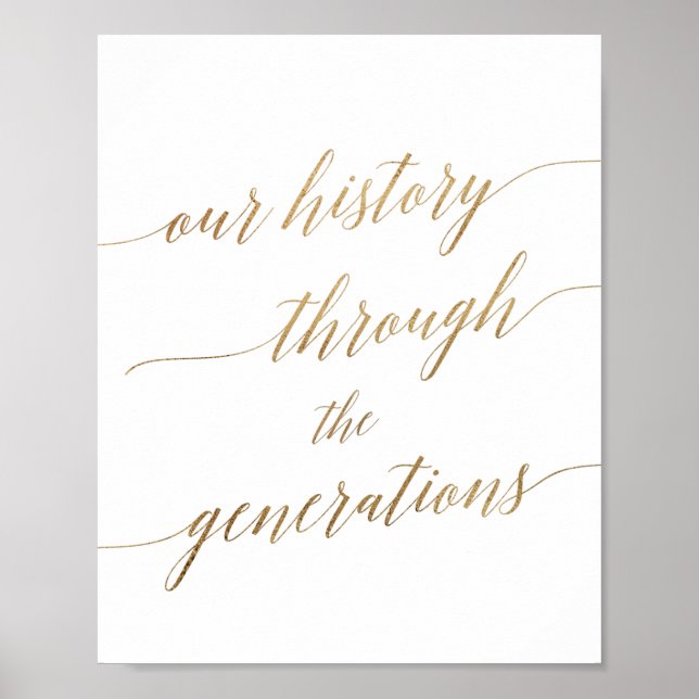 Póster Elegante Rótulo de generaciones de caligrafía de o (Frente)