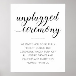 Póster Elegante Rótulo de la ceremonia Boda desenchufada