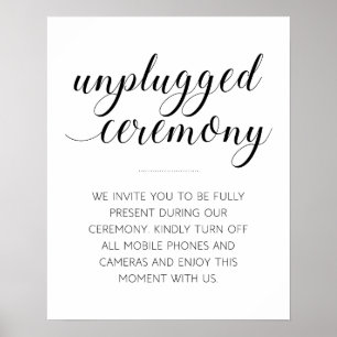 Póster Elegante Rótulo de la ceremonia Boda desenchufada
