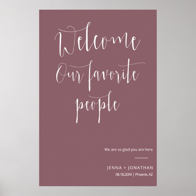 Póster Elegante Rótulo de la ceremonia de Boda de la bien (Frente)