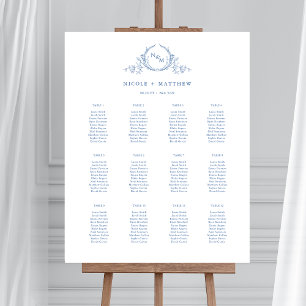 Póster Elegante Rótulo de la tabla de asientos del Boda d