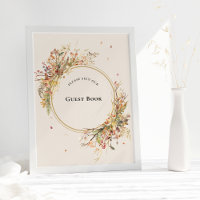 Elegante Rótulo de libros de Boda beige de otoño r