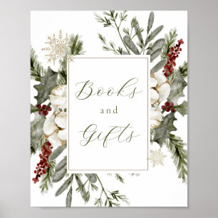 Póster Elegante Rótulo de libros y regalos Evergreen de i