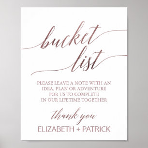 Póster Elegante Rótulo de lista de cubo de caligrafía de 