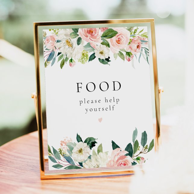 Póster Elegante Rótulo de mesa de comida floral rosa Rubo (Subido por el creador)