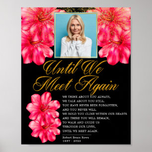 Póster Elegante Rótulo de poema funeral floral