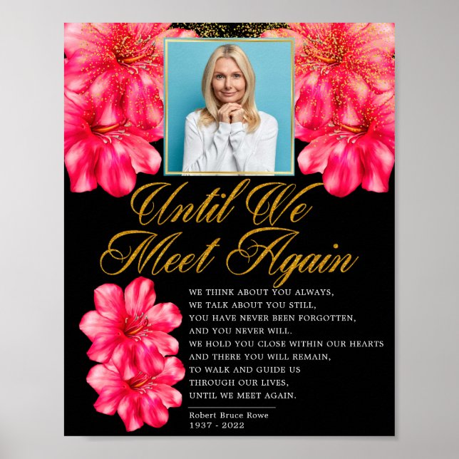 Póster Elegante Rótulo de poema funeral floral (Frente)