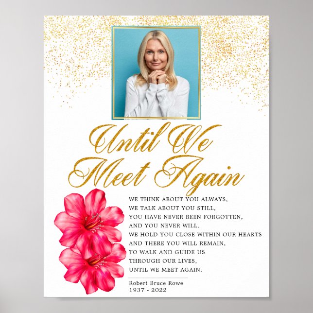 Póster Elegante Rótulo de poema funeral floral (Frente)