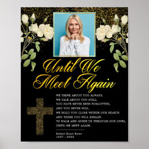 Póster Elegante Rótulo de poema funerario de foto religio