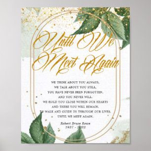 Póster Elegante Rótulo de poema funerario Eucalyptus Gold