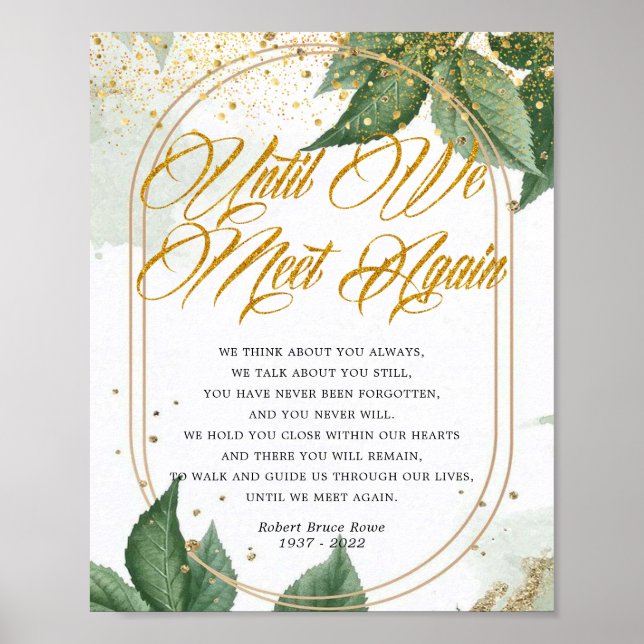Póster Elegante Rótulo de poema funerario Eucalyptus Gold (Frente)